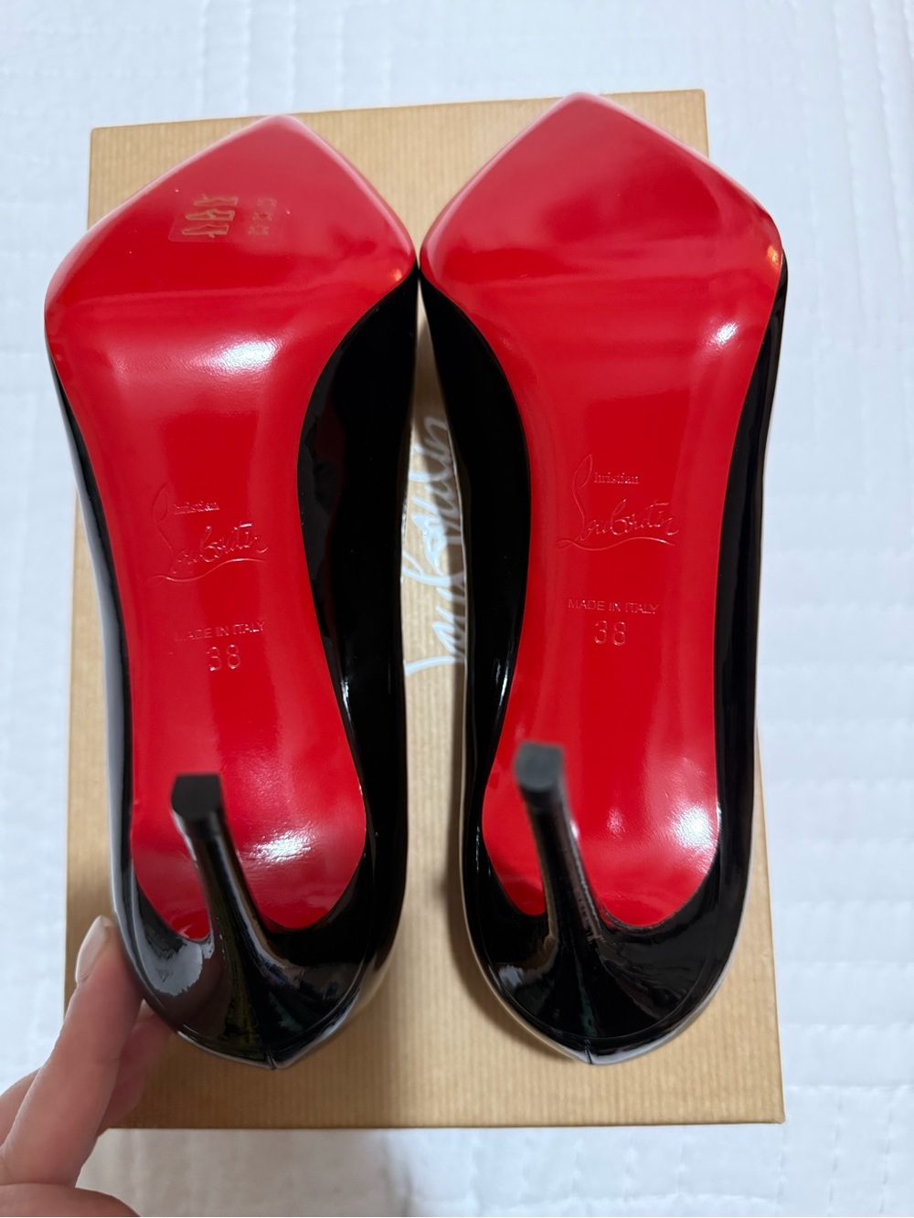 Christian Louboutin Black Patent Pointed Toe Pumps - Picture 3 of 8